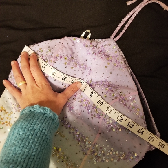 Sz 4 (fits 0-2) NWT Y2K Vintage Purple/Turquoise/Green Sequin Ombre Gown Dress - Picture 4 of 8